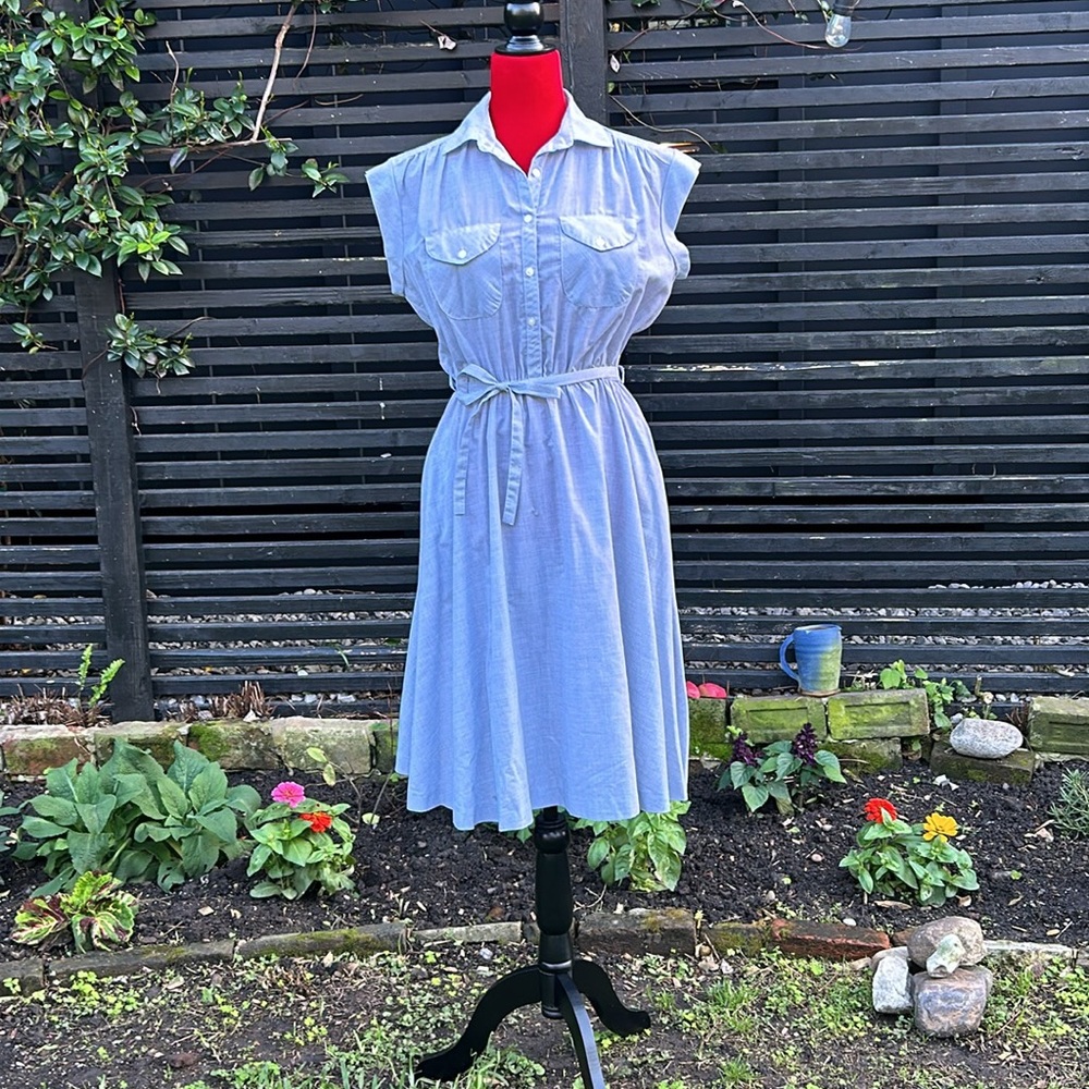 Vintage Blue Skies Shirtdress M